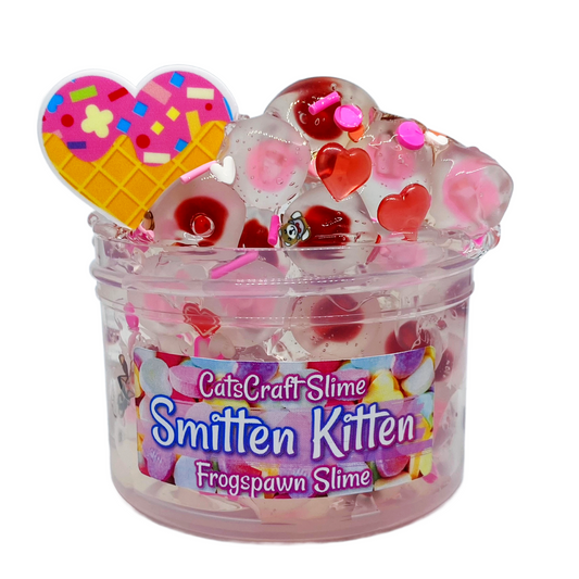 Frog Spawn Slime "Smitten Kitten" Unscented Stretchy Frogspawn crunchy Slime ASMR 6 oz