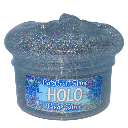 SCENTED HOLO Slime Stretchy Clear Holographic Glitter Slime ASMR